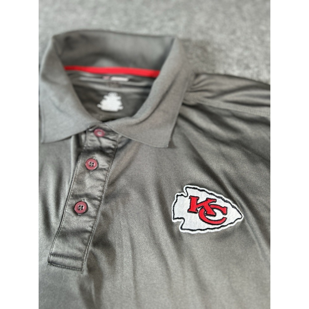 NFL Kansas City‎ chiefs gray polo size XLT